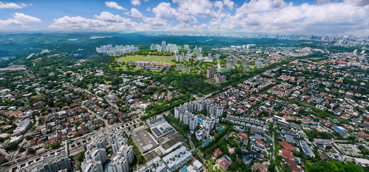 Aerial view of Bukit Timah Turf City heritage grounds